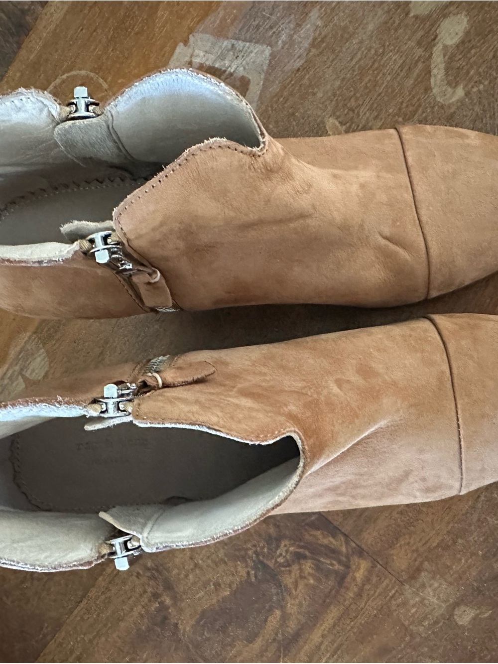 Rag & Bone Margot Women's Tan Suede Ankle Booties with Side Zip size 39 NEW - Picture 2 of 8